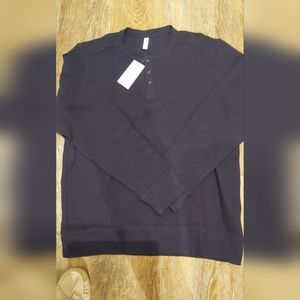 NWT..FRANK and OAK  WAFFLE KNIT HENLEY  XL